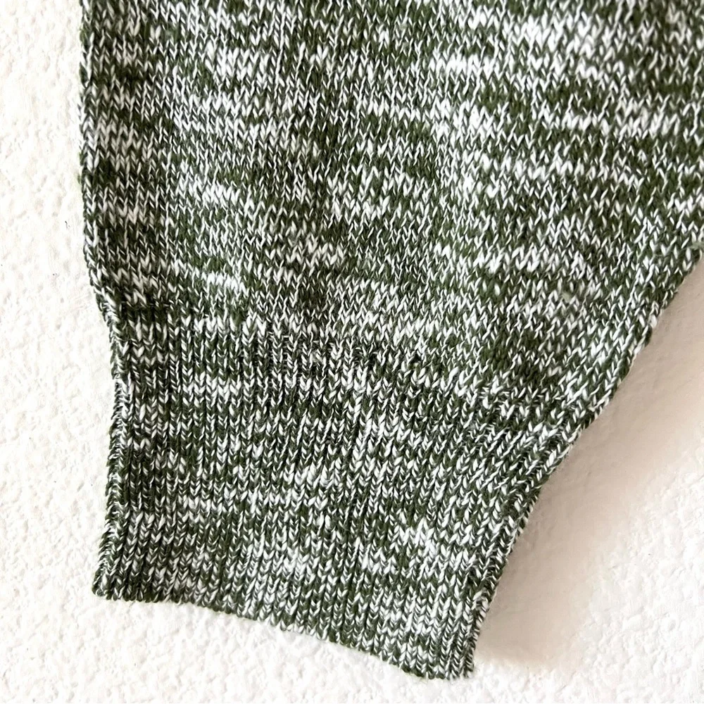NWT J.Crew 100% Cotton Marled Slub Crewneck Sweater Heather Green XL